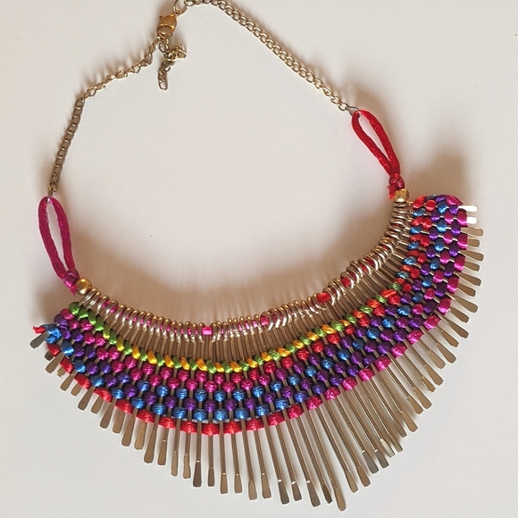 Asian Ethnic Hand-braided Colorful Statement Choker Necklace For Women And Girls - Picture 7 of 8